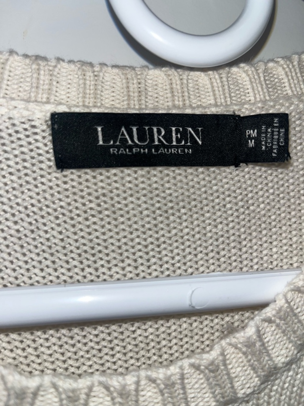 Lauren Ralph Lauren Cream Crewneck Sweater with Scottie Terrier Dog Intarsia - Picture 4 of 5